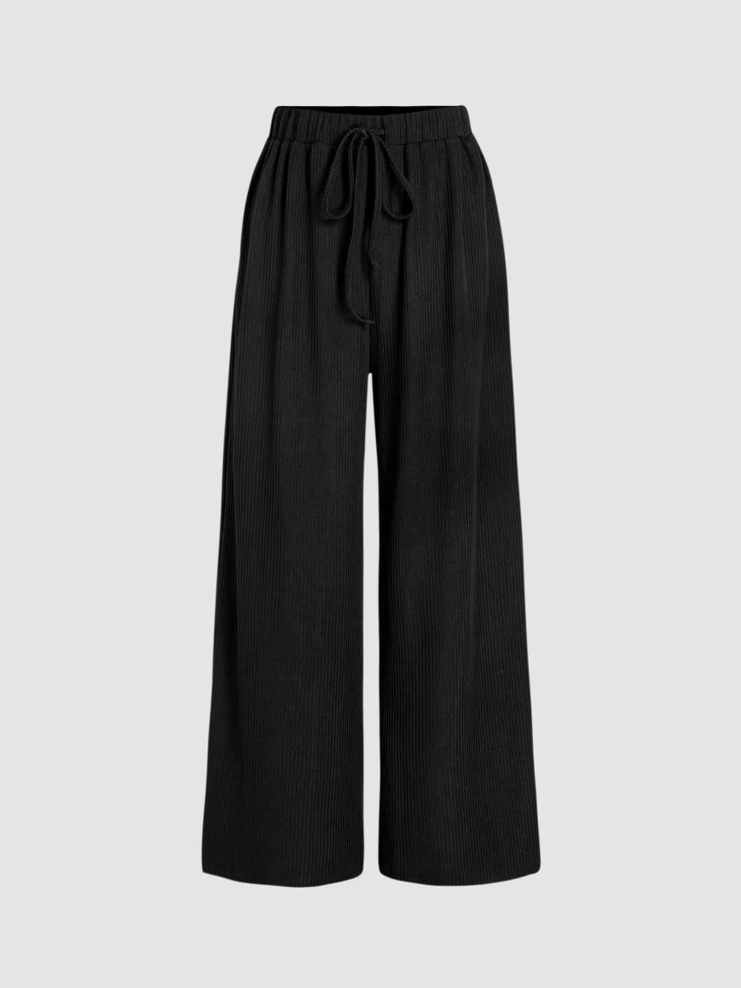 V-neck Short Sleeve Crop Tee & Knotted Wide Leg Pants Set