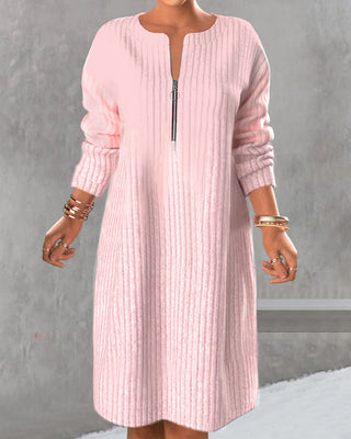 Lenora® | Elegant Zip-Up Sweater Dress