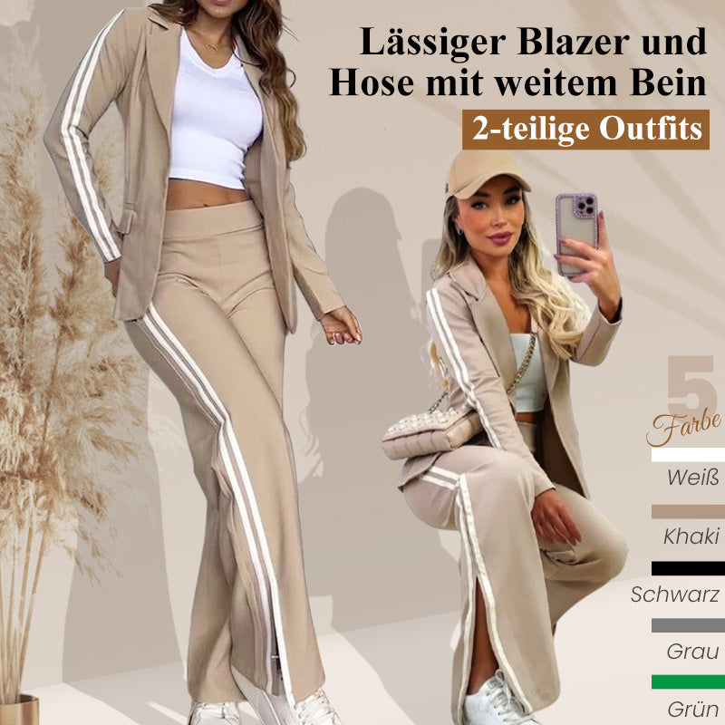 Blazer and Wide Leg Pants Set