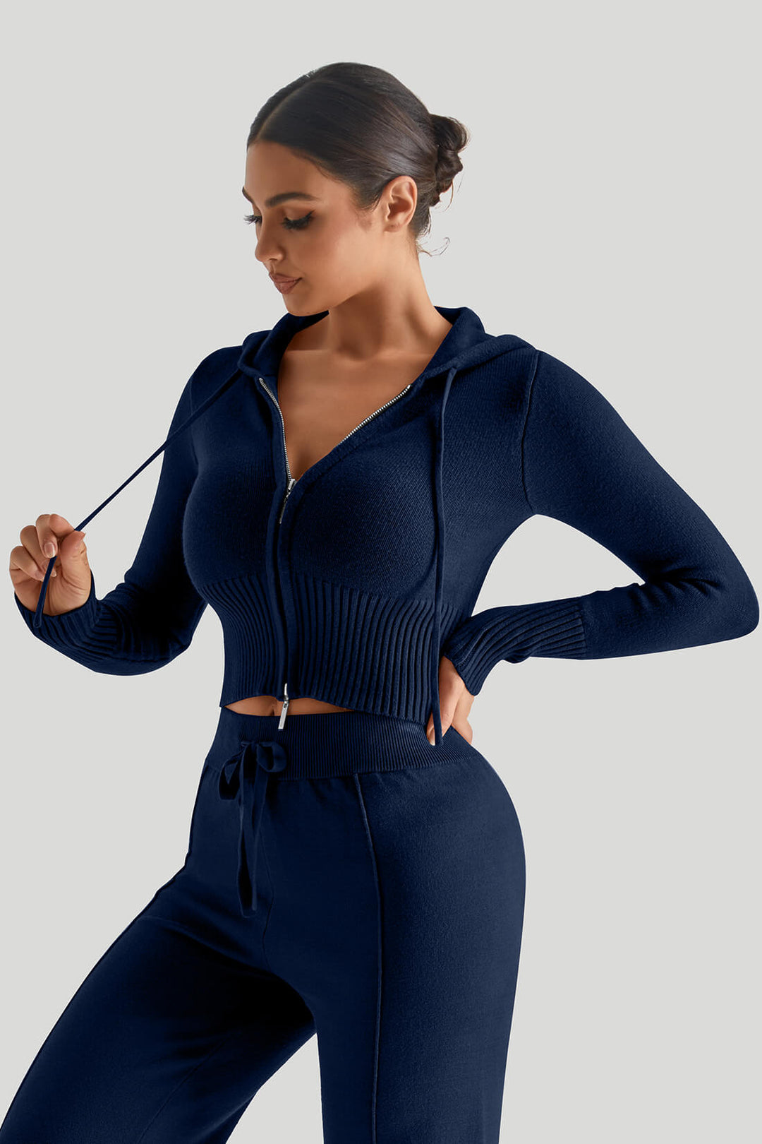 Two-Way Zipper Knitwear Top