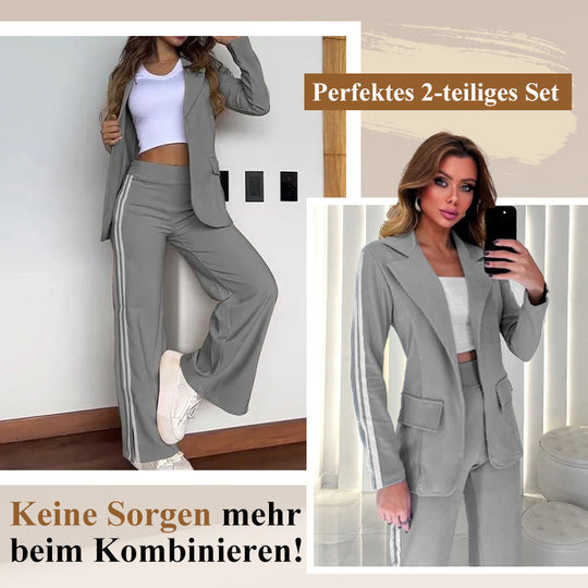 Blazer and Wide Leg Pants Set