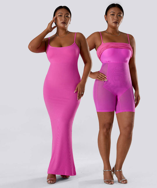 Spaghetti Strap Dress With Built in Shapewear