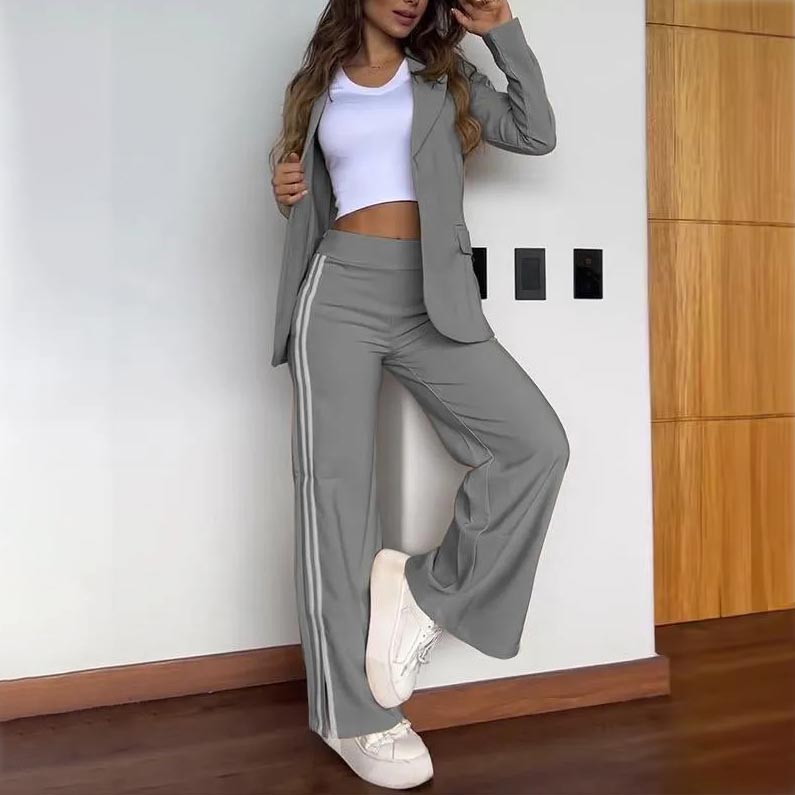 Blazer and Wide Leg Pants Set