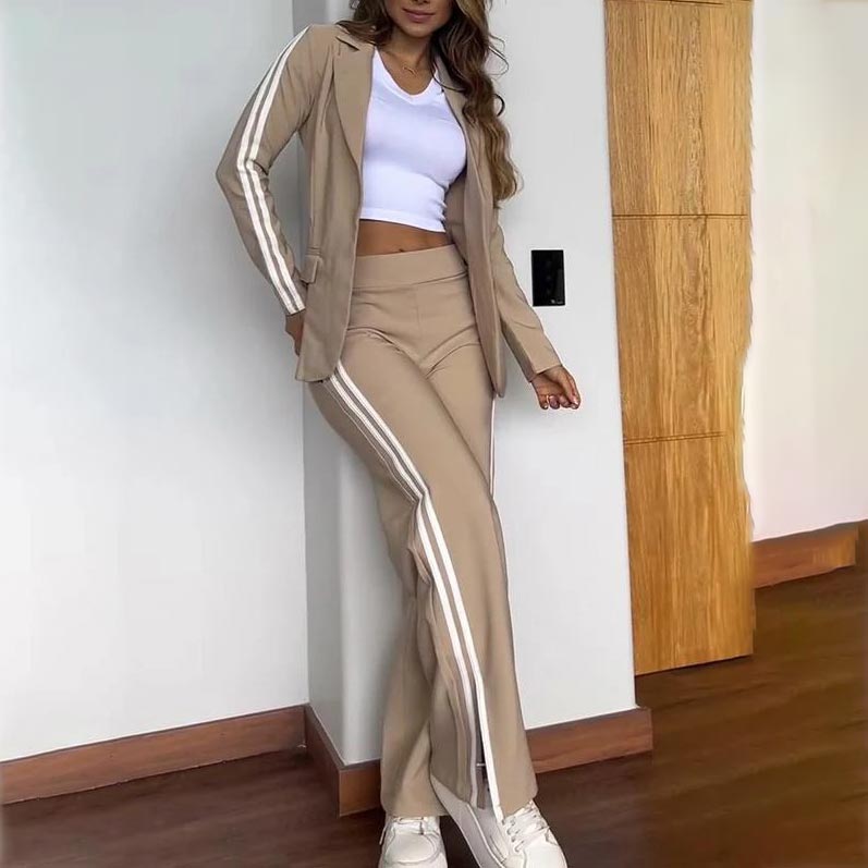 Blazer and Wide Leg Pants Set