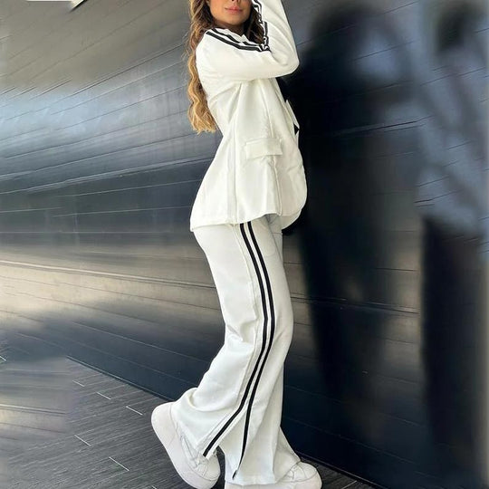 Blazer and Wide Leg Pants Set